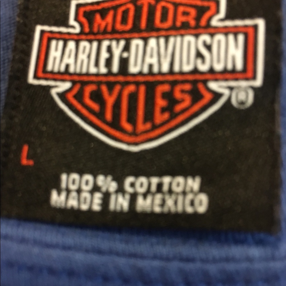 Women's Harley Davidson t-shirt. Blue. Size L - Picture 4 of 5